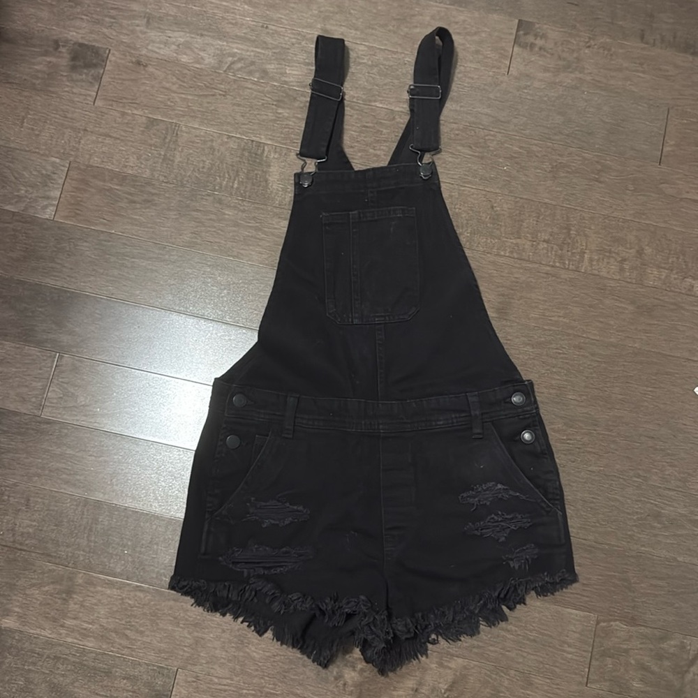 Black denim overall
